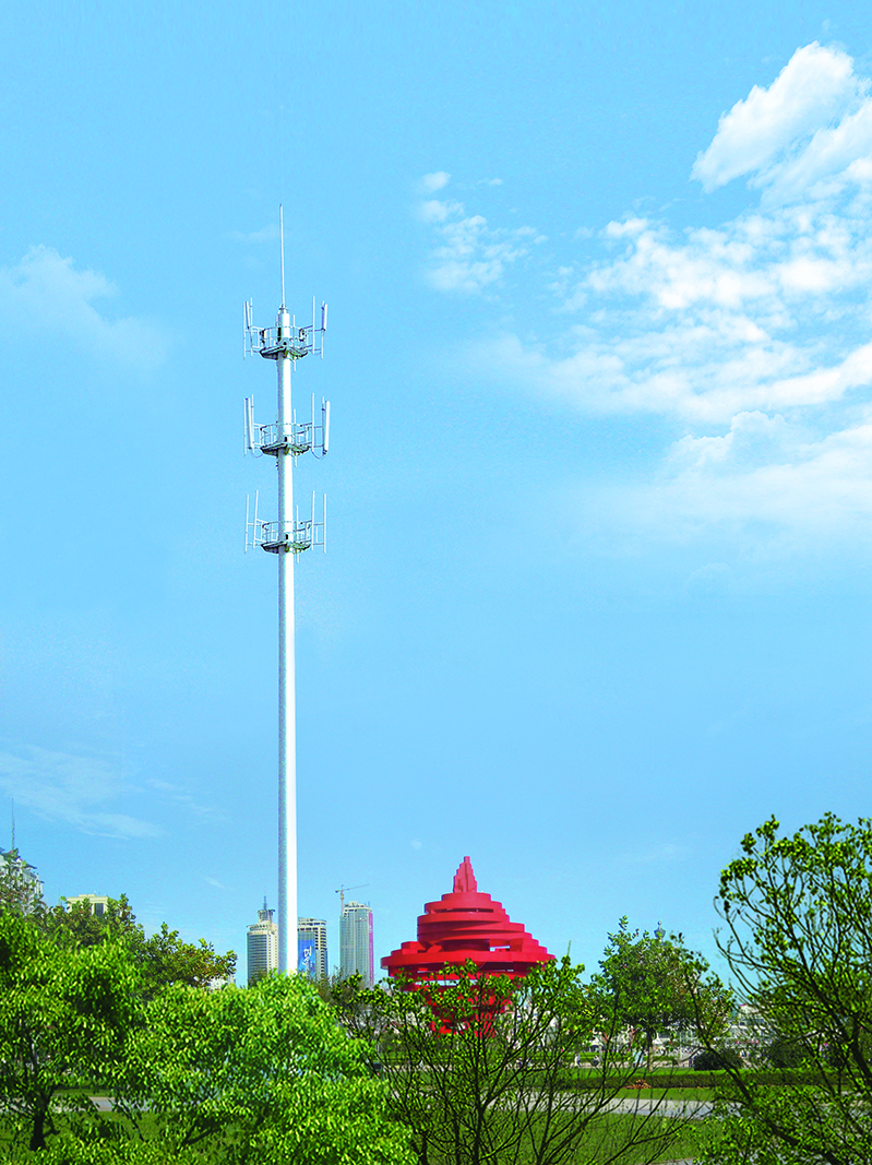 Self-Support Monopole Telecom Tower - 30m Height & 150km/h Wind Rating