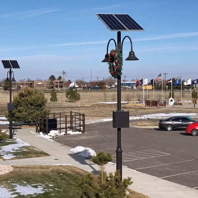 Victorian Decorative Solar Street Light - Cast Aluminum & Glass